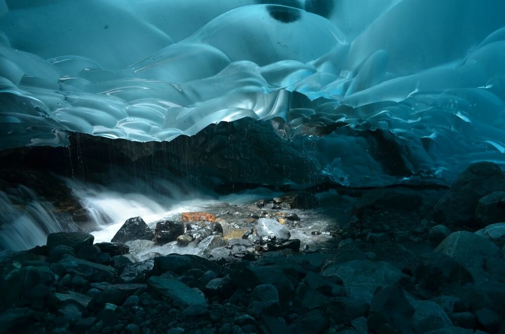 Mendenhall Ice Caves in Juneau, Alaska (USA)