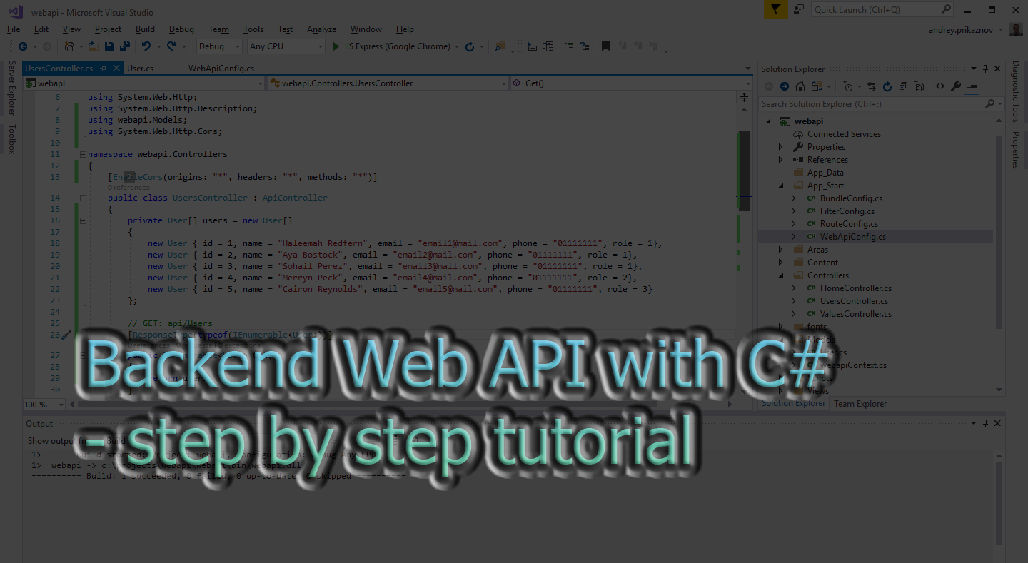 Backend Web API with C#